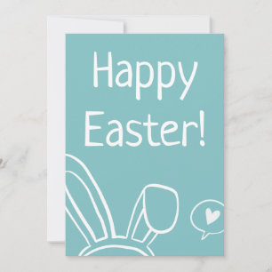 Cartes Pour Fêtes Annuelles Bunny Ears Love Texte Typographie minimaliste mode