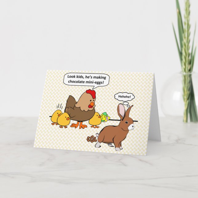Cartes Pour Fêtes Annuelles Bunny fait chocolat poop drôle dessin animé (Devant)
