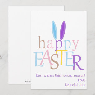 Cartes Pour Fêtes Annuelles Bunny Funny Personnalisé Joyeux Souhait de Pâques 