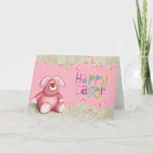 Cartes Pour Fêtes Annuelles Bunny rose Polkadot Pâques