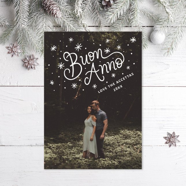 Cartes Pour Fêtes Annuelles Buon Anno Italien Nouvel An Photo (Créateur téléchargé)