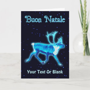 Cartes Pour Fêtes Annuelles Buon Natale - Caribou bleu (rennes)