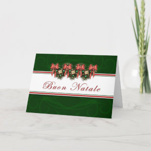 Cartes Pour Fêtes Annuelles Buon Natale - le rouge italien de guirlande cintre