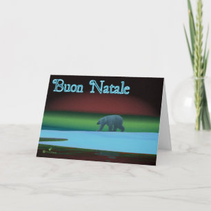 Cartes Pour Fêtes Annuelles Buon Natale - Lumières Polaires Ours Polaire
