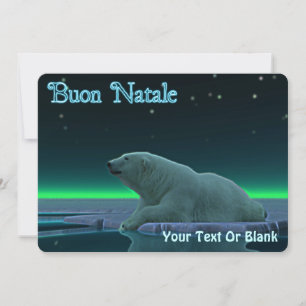 Cartes Pour Fêtes Annuelles Buon Natale - Ours polaire à bord de glace