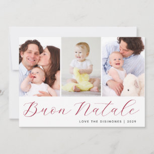 Cartes Pour Fêtes Annuelles Buon Natale Photo Collage Holiday