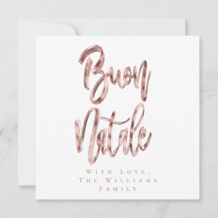 Cartes Pour Fêtes Annuelles Buon Natale Rose Gold Script Italien Christmas Hol