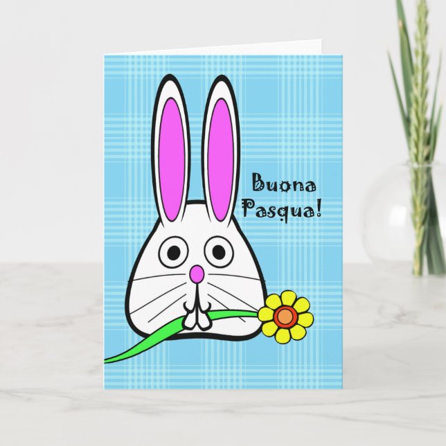 Cartes Pour Fêtes Annuelles Buona Pasqua, Pâques dans le lapin italien et (Devant)