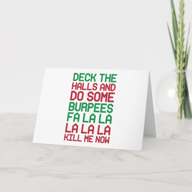 Cartes Pour Fêtes Annuelles Burpees de Noël (Devant)