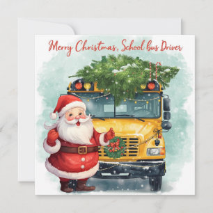 Cartes Pour Fêtes Annuelles Bus Scolaire Noël pour Conducteur