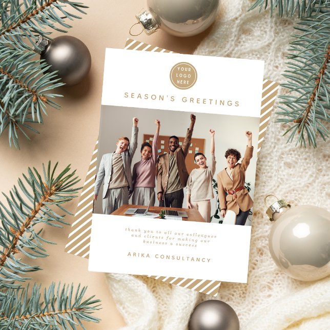 Cartes Pour Fêtes Annuelles Business Christmas Modern Corporate Team | Or (Créateur téléchargé)