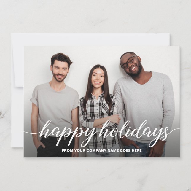 Cartes Pour Fêtes Annuelles Business Christmas Team Photo Joyeux jours fériés (Devant)