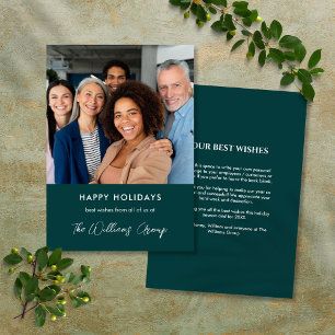 Cartes Pour Fêtes Annuelles Business Design Joyeux Noël Green Team Photo