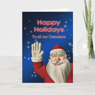 Cartes Pour Fêtes Annuelles Business Happy Holidays avec Père Noël Waving
