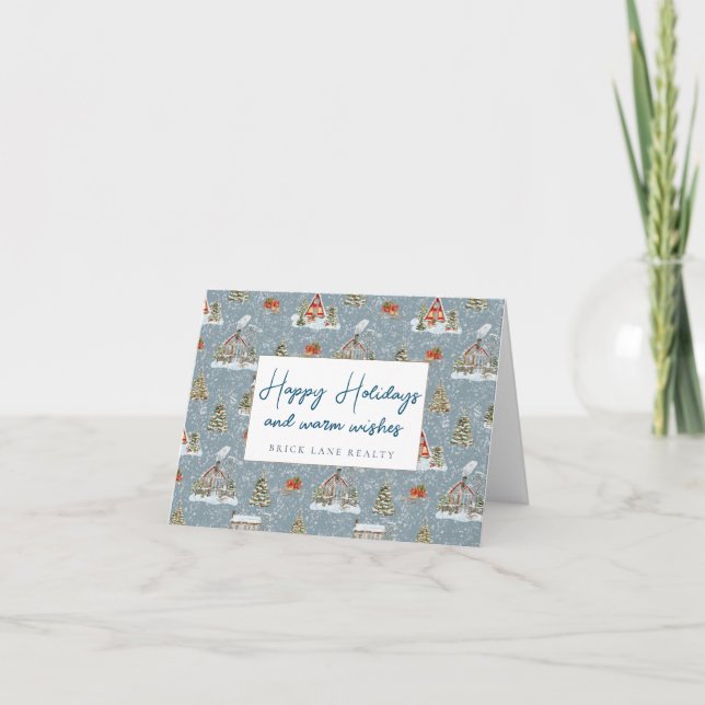 Cartes Pour Fêtes Annuelles Business Houses Happy Holidays Realty (Devant)