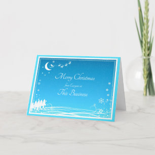 Cartes Pour Fêtes Annuelles Business Joyeux Noël Aqua Blue Salutation