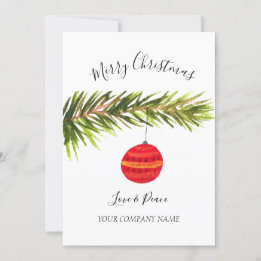 Cartes Pour Fêtes Annuelles Business Logo Entreprise Aquarelle Joyeux Noël