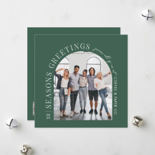 Cartes Pour Fêtes Annuelles Business Modern Arch Photo vert Noël