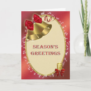 Cartes Pour Fêtes Annuelles Business Noël 'Bonnes Fêtes avec cloches