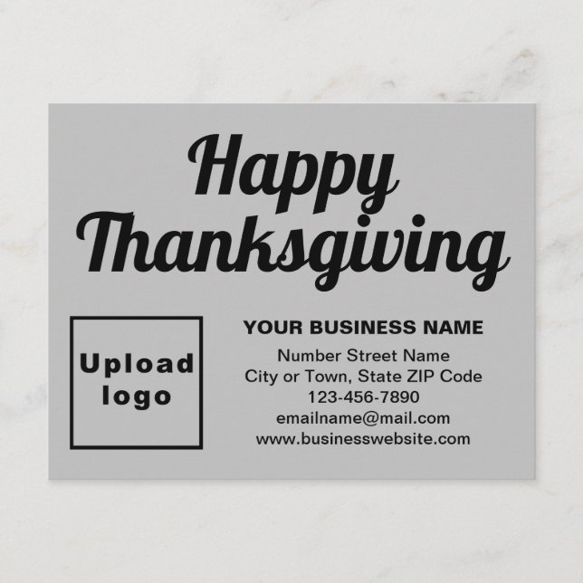 Cartes Pour Fêtes Annuelles Business Thankgiving Small Grey Flat Holiday Card (Devant)