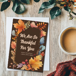 Cartes Pour Fêtes Annuelles Business Thanksgiving Feuilles Merci Pour Vous