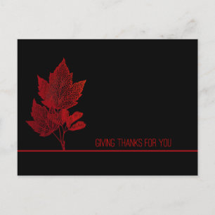 Cartes Pour Fêtes Annuelles Business Thanksgiving Feuilles rouges
