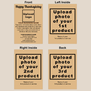 Cartes Pour Fêtes Annuelles Business Thanksgiving Lumière Brown Jour férié pli