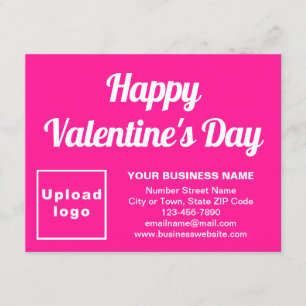 Cartes Pour Fêtes Annuelles Business Valentine Small Pink Flat Holiday Card