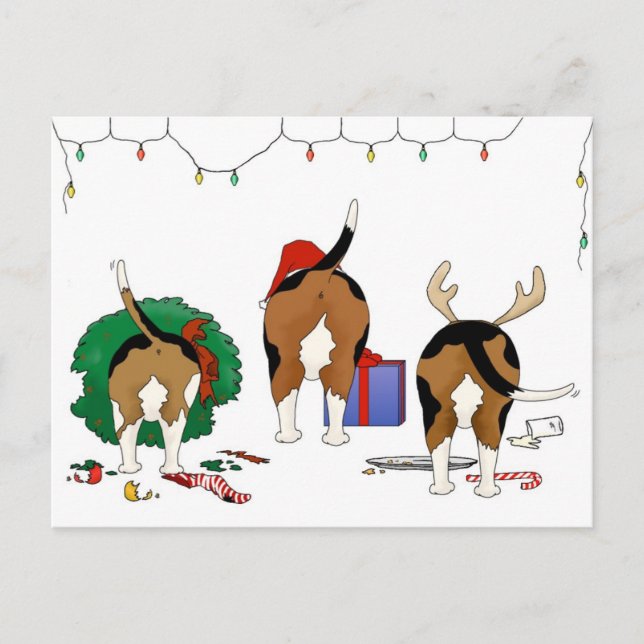Cartes Pour Fêtes Annuelles Butt A Beagle Christmas (Devant)