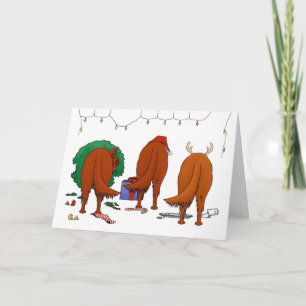 Cartes Pour Fêtes Annuelles Butt An Irish Setter Christmas