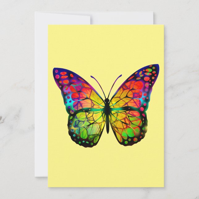 CARTES POUR FÊTES ANNUELLES BUTTERFLY ABSTRAIT (Devant)