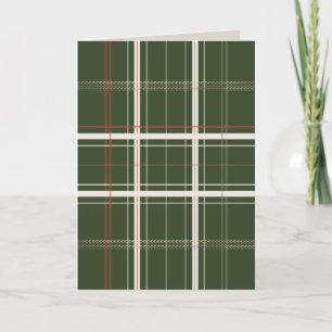 Cartes Pour Fêtes Annuelles Cabane cosy verte à carreaux traditionnels Noël