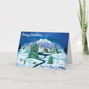 Cartes Pour Fêtes Annuelles Cabane de bois paisible