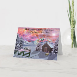 Cartes Pour Fêtes Annuelles Cabine dans la neige - Joyeux Noël