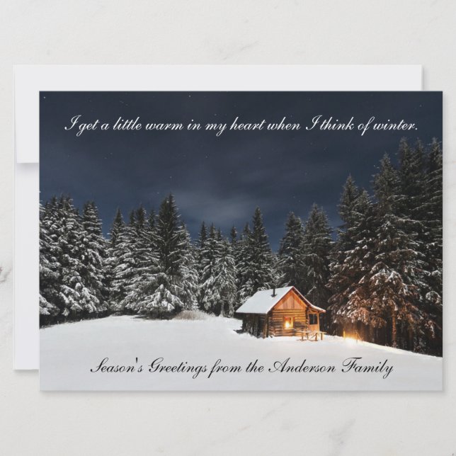 Cartes Pour Fêtes Annuelles Cabine dans les bois - Bonnes Fêtes Card (Devant)