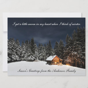 Cartes Pour Fêtes Annuelles Cabine dans les bois - Bonnes Fêtes Card