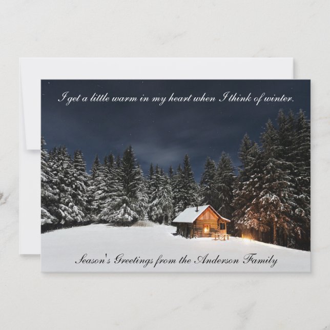 Cartes Pour Fêtes Annuelles Cabine dans les bois - Bonnes Fêtes Card (Devant)