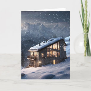 Cartes Pour Fêtes Annuelles Cabine de la montagne Noël
