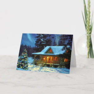 Cartes Pour Fêtes Annuelles Cabine d'hiver de Noël
