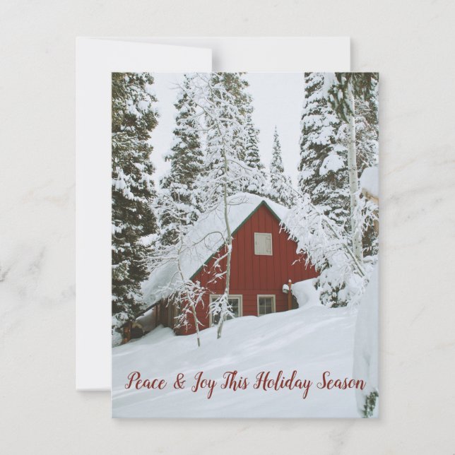 Cartes Pour Fêtes Annuelles Cabine D'Hiver En Vacances Sauvage (Devant)