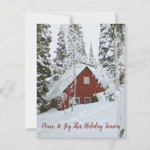 Cartes Pour Fêtes Annuelles Cabine D'Hiver En Vacances Sauvage
