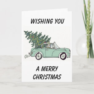 CARTES POUR FÊTES ANNUELLES CABRIOLET DE STYLE "JOYEUX NOËL"