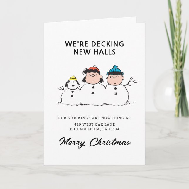 Cartes Pour Fêtes Annuelles cacahuètes | 3 Personne Snowman (Devant)