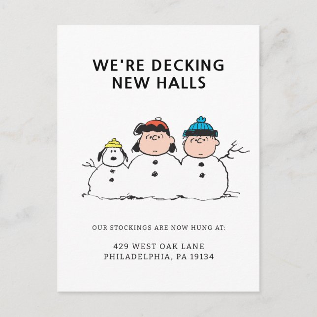 Cartes Pour Fêtes Annuelles cacahuètes | 3 Personne Snowman (Devant)