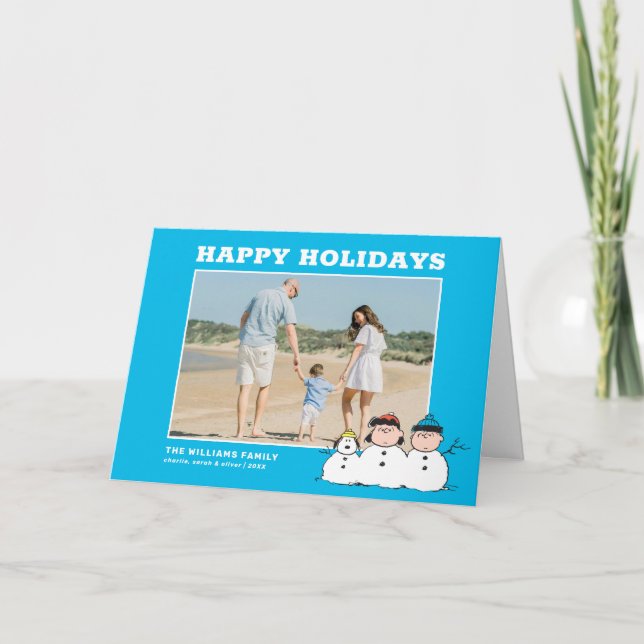 Cartes Pour Fêtes Annuelles cacahuètes | 3 Personne Snowman (Devant)