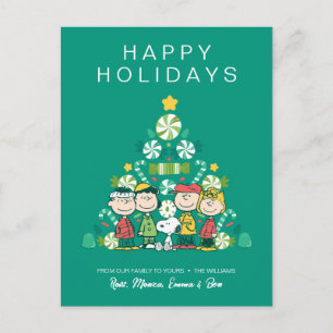 Cartes Pour Fêtes Annuelles cacahuètes   Arbre de Noël de menthe poivrée