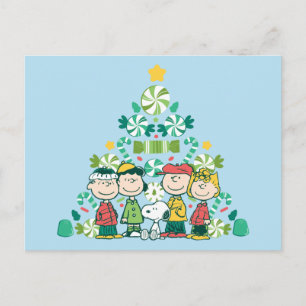 Cartes Pour Fêtes Annuelles cacahuètes   Arbre de Noël de menthe poivrée