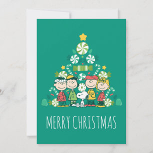 Cartes Pour Fêtes Annuelles cacahuètes   Arbre de Noël de menthe poivrée