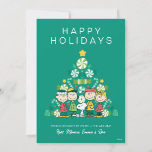 Cartes Pour Fêtes Annuelles cacahuètes   Arbre de Noël de menthe poivrée
