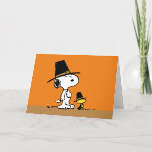 Cartes Pour Fêtes Annuelles cacahuètes   Bons thanksgivings pèlerins